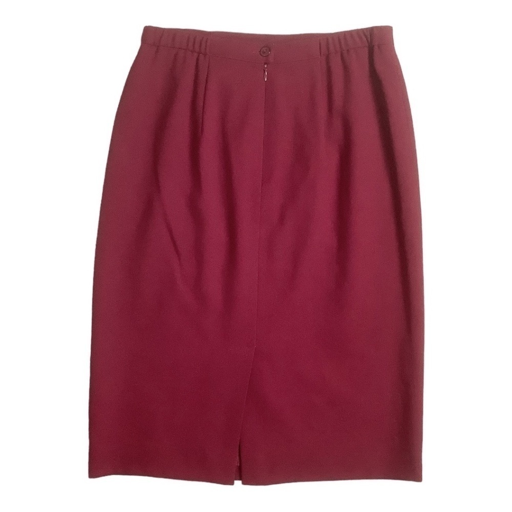 Talbots 100% Pure New Wool Burgundy Career Pencil Skirt‎ USA Made Sz 8 - Picture 3 of 5